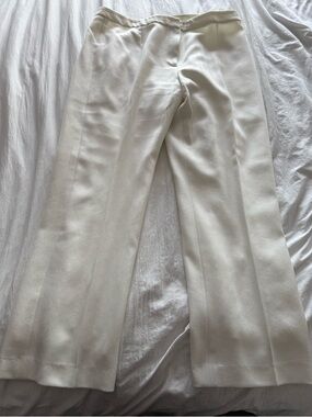 Kasper Ivory Dress Pants Size 12 Straight Leg Tailored Career Matching Blazer